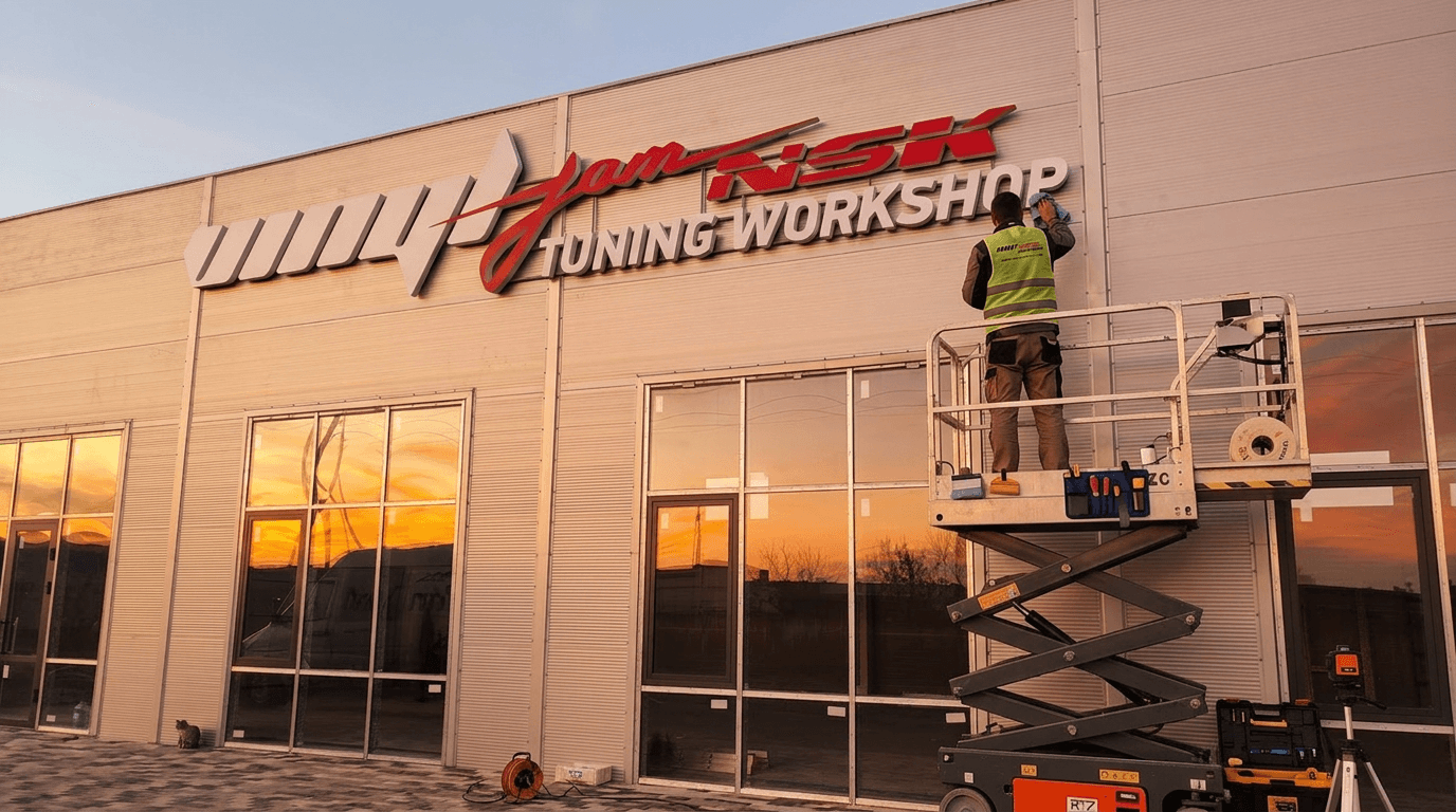 Сборка рекламной конструкции